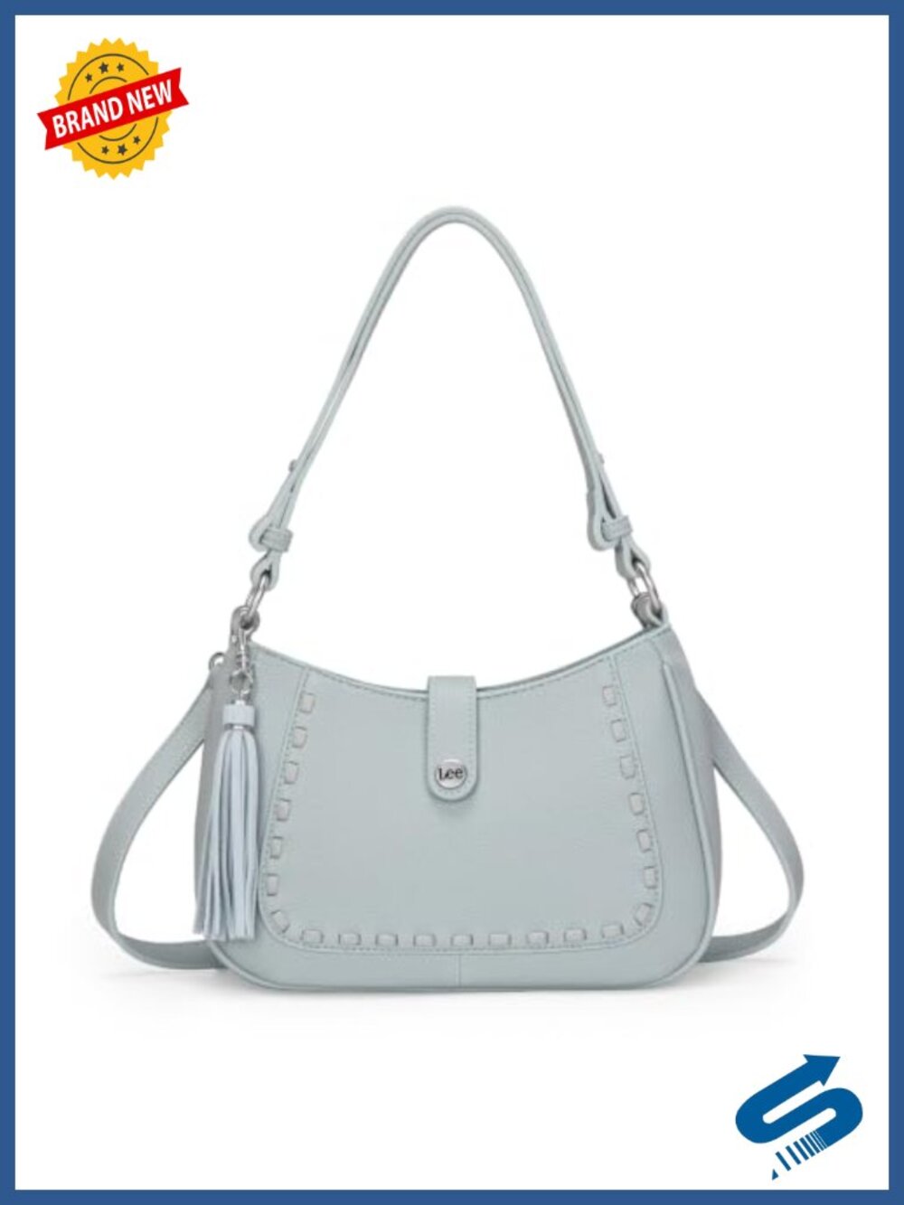 Faux Leather Hobo Shoulder Bag with Crossbody Strap